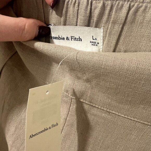 🏷 *NWT*✨ Abercrombie & Fitch Linen-Blend Ultra Wide-Leg Pant ✨ - Picture 4 of 8